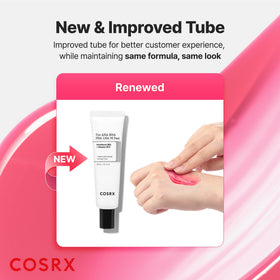 COSRX open cap displaying gel texture and easy application benefits