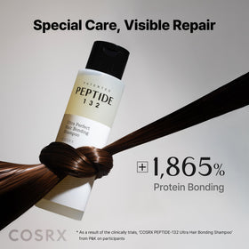 COSRX before and after hair comparison illustrating reduced breakage