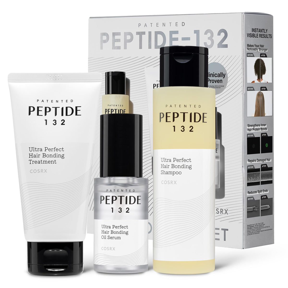 COSRX front packaging of PEPTIDE 132 kit showing full set and benefits