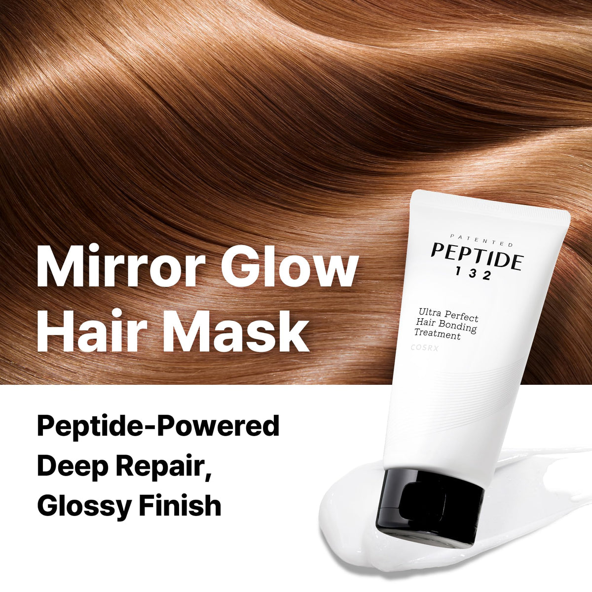 COSRX jar opened to show creamy PEPTIDE-132 texture for deep conditioning