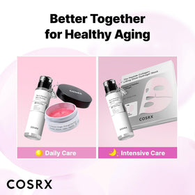 COSRX ingredient layout with peptides collagen hyaluronic acid highlighted