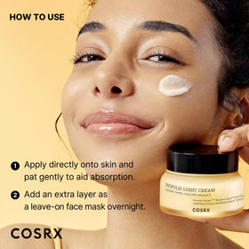COSRX product box label visible showing ingredient transparency benefit