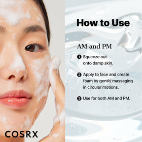 COSRX pump dispensing gel showing easy-use hygienic application benefit