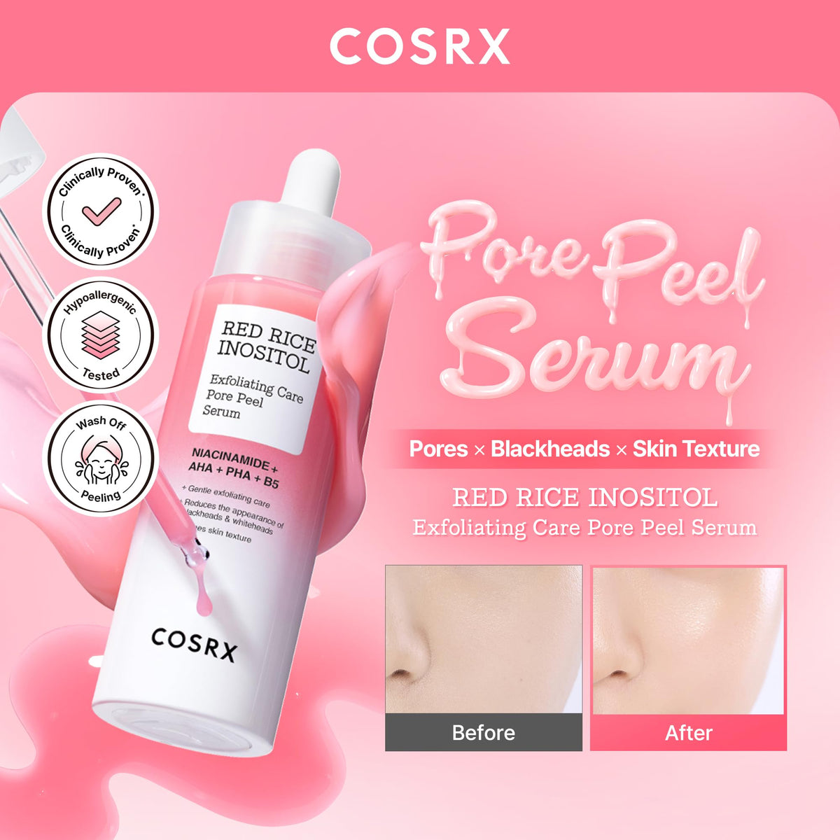 COSRX back label close-up showing ingredients and usage guidance