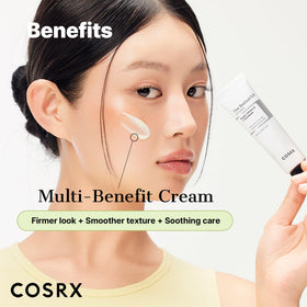 COSRX cream swatched on skin demonstrating lightweight hydration effect