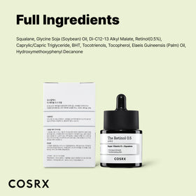 COSRX bottle on bedroom vanity showing lifestyle use and night-focused formulation