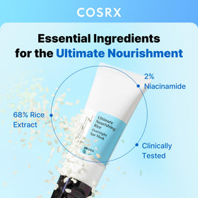 COSRX creamy rice mask texture close-up demonstrating smooth hydrating finish