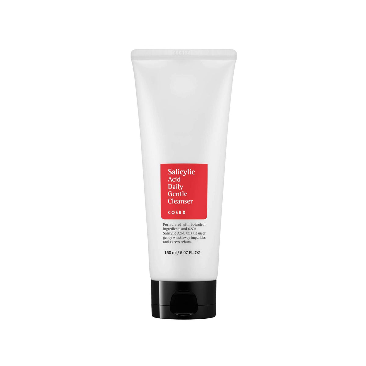 COSRX front pump bottle showing product and gentle daily cleansing benefit