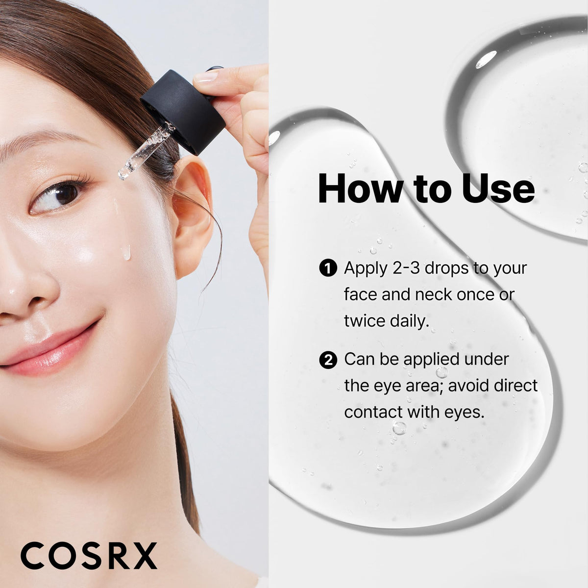 COSRX serum on bathroom vanity next to skincare, shows daily routine fit