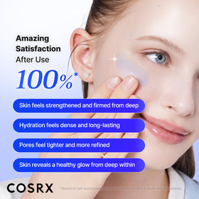 COSRX serum on skin application demonstrating smooth spread and instant hydration benefit
