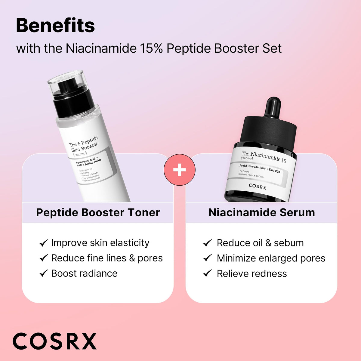 COSRX niacinamide serum pump dispensing two drops for precise, minimal product use