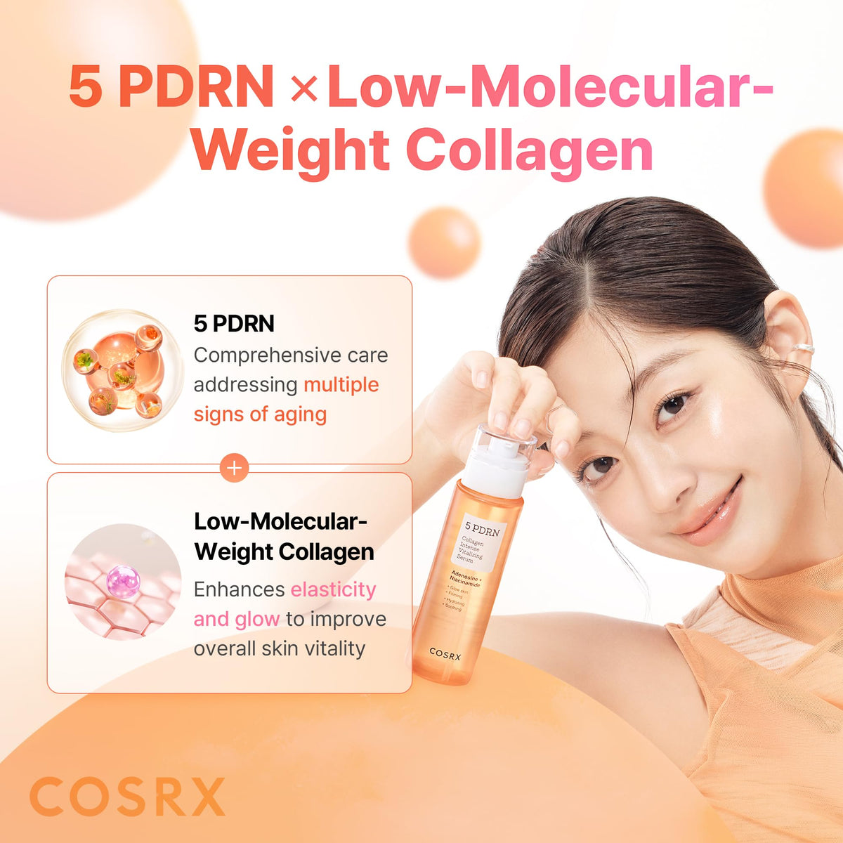 COSRX bottle next to measuring tape showing 3.38 fl.oz. scale for accurate size expectation benefit