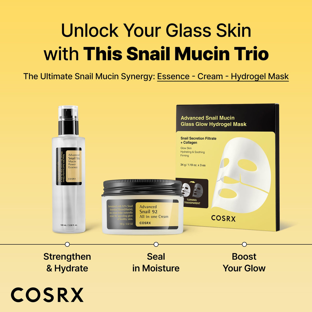 COSRX close-up of jar cap and glass finish emphasizing premium packaging quality