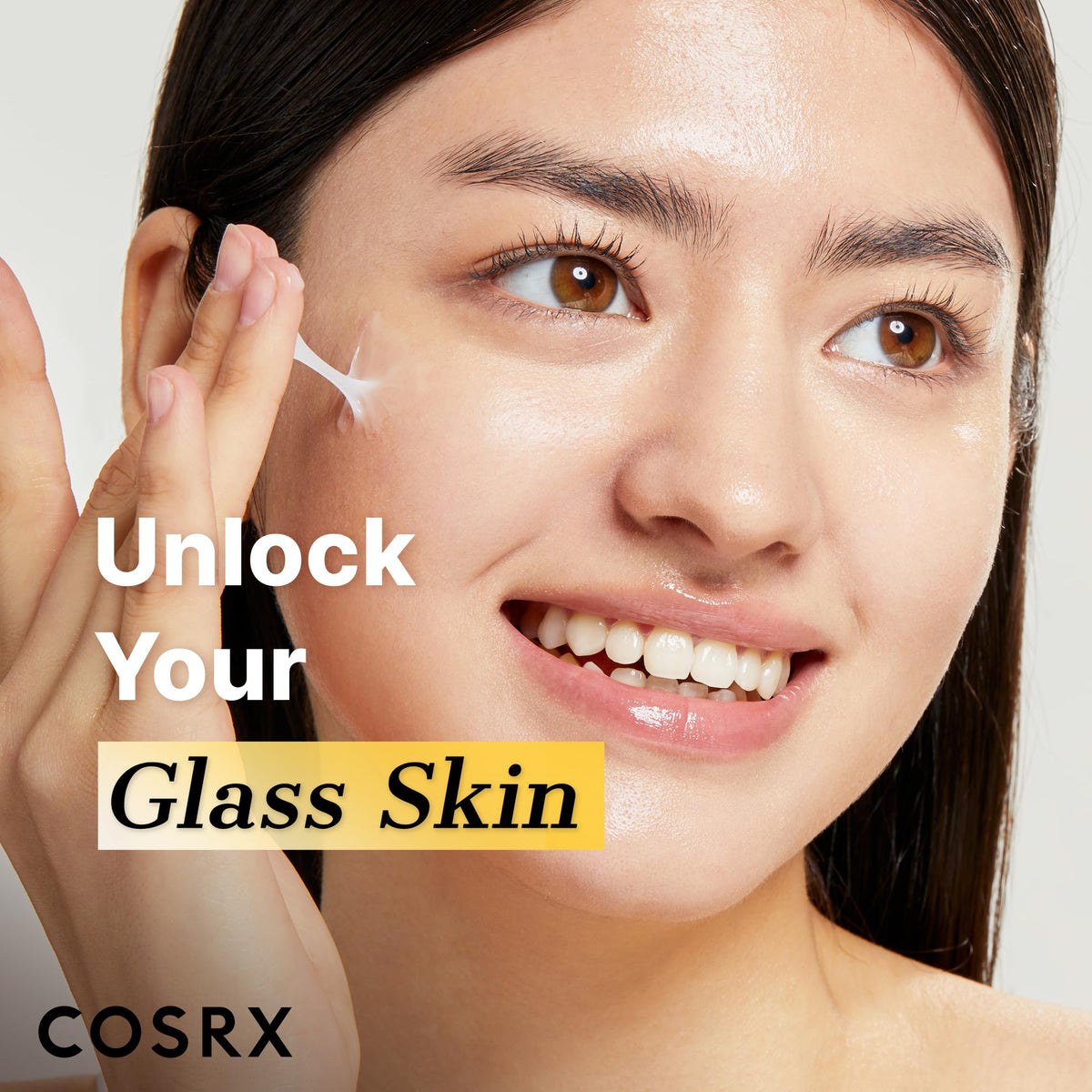 COSRX applying cream on hand to demonstrate lightweight spreadability and comfort