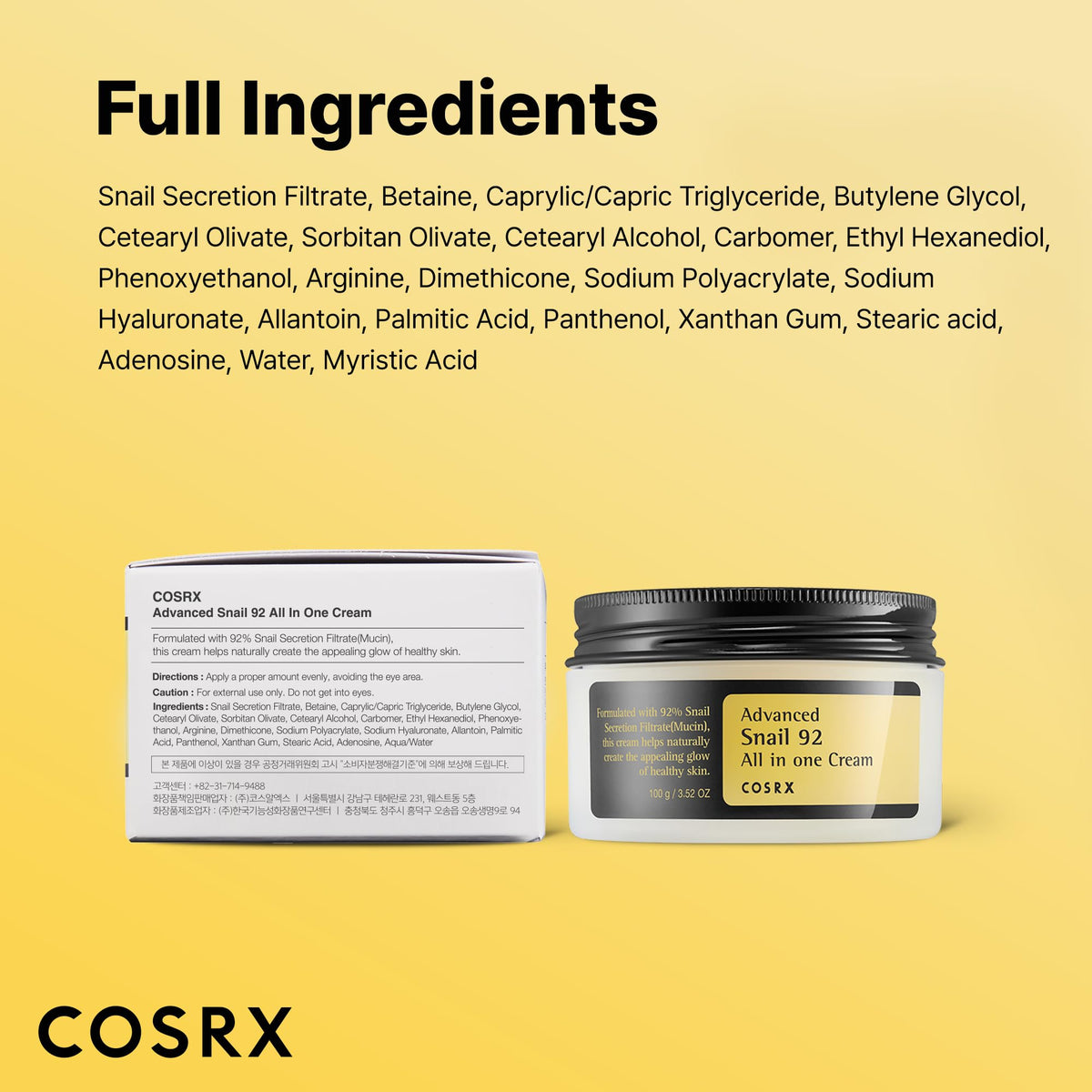 COSRX jar staged with green leaves conveying ethical sourcing and natural feel