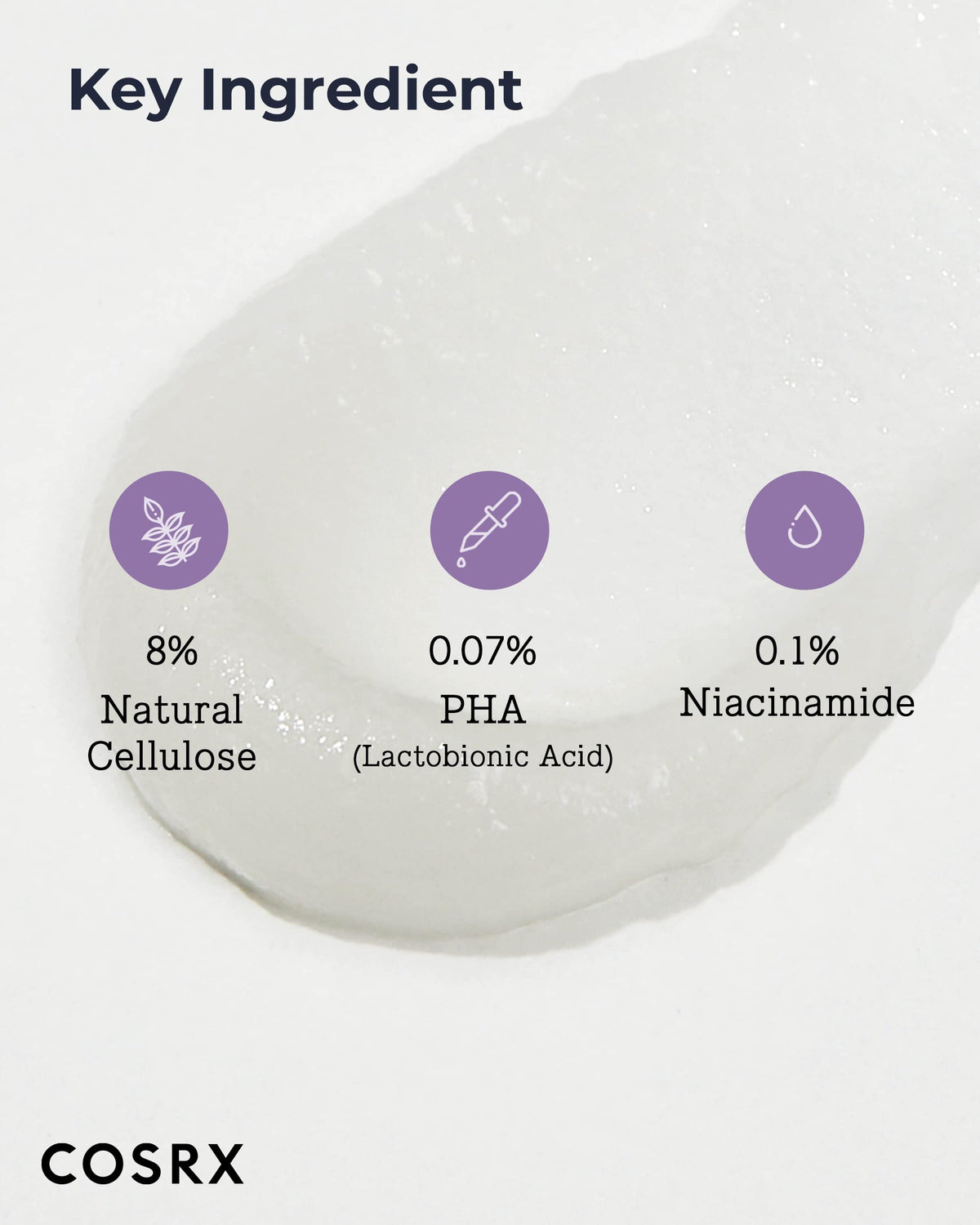 COSRX massaging gel on face illustrating simple nighttime use and visible peeling beads