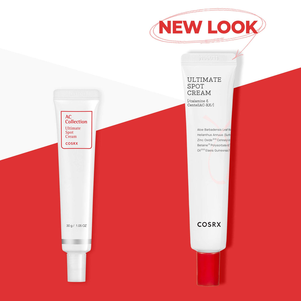 COSRX label close-up listing ingredients and centella AC-Rx Complex benefits