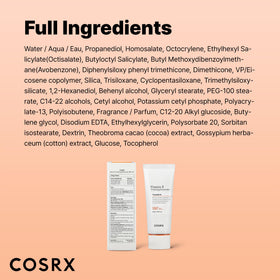 COSRX sunscreen beside beach essentials showing sun protection for outdoor use
