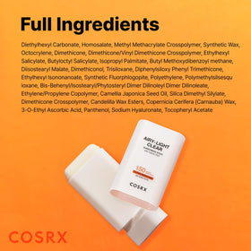 COSRX sunscreen stick in outdoor setting showing sun protection benefit