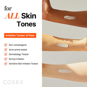 COSRX sunscreen next to coin for size comparison and portability