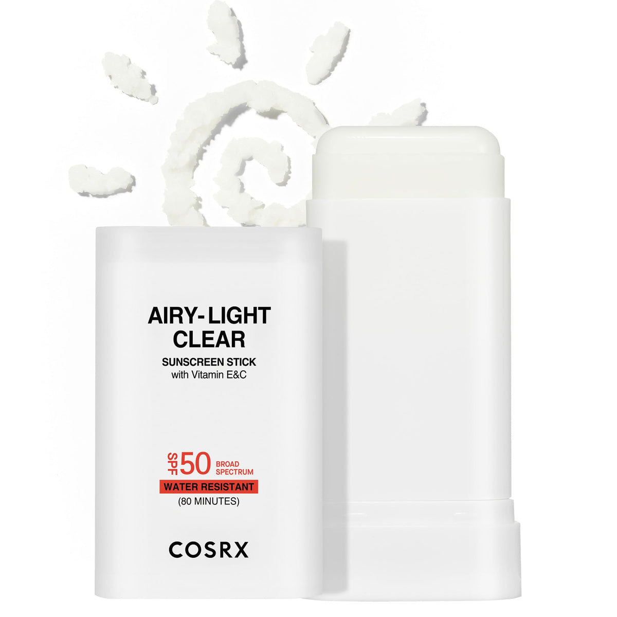 COSRX sunscreen stick front view showing compact protective design
