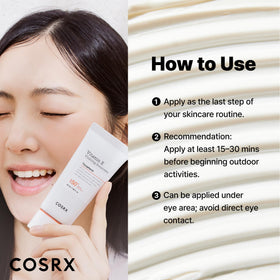 COSRX compact sunscreen placed in travel bag showing portability and convenience