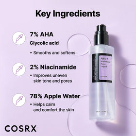 COSRX clear liquid texture close-up demonstrating gentle exfoliation