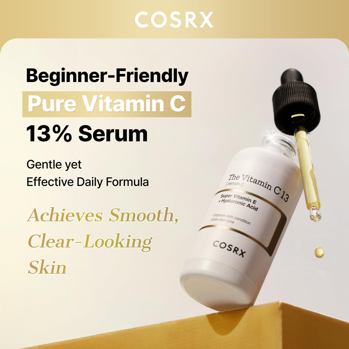 COSRX close-up of serum texture showing lightweight, fast-absorbing hydration