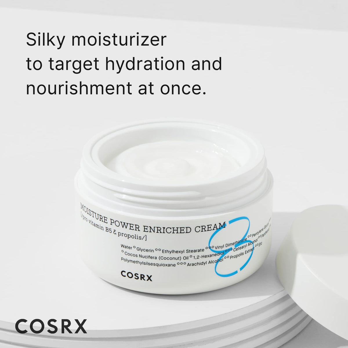 COSRX velvet cream texture close-up illustrating light, non-greasy finish for comfort