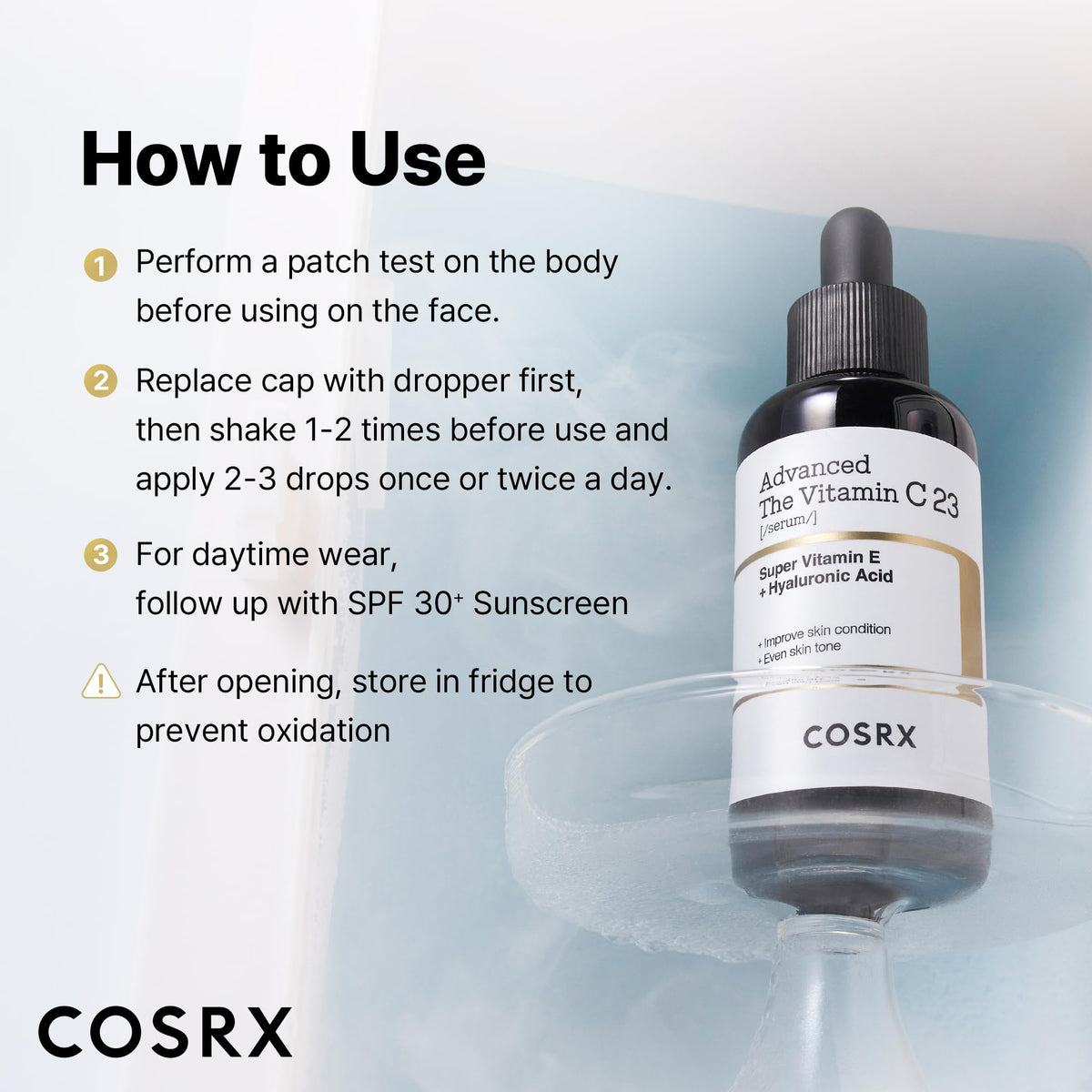 COSRX serum on bathroom shelf in skincare lineup for everyday routine integration