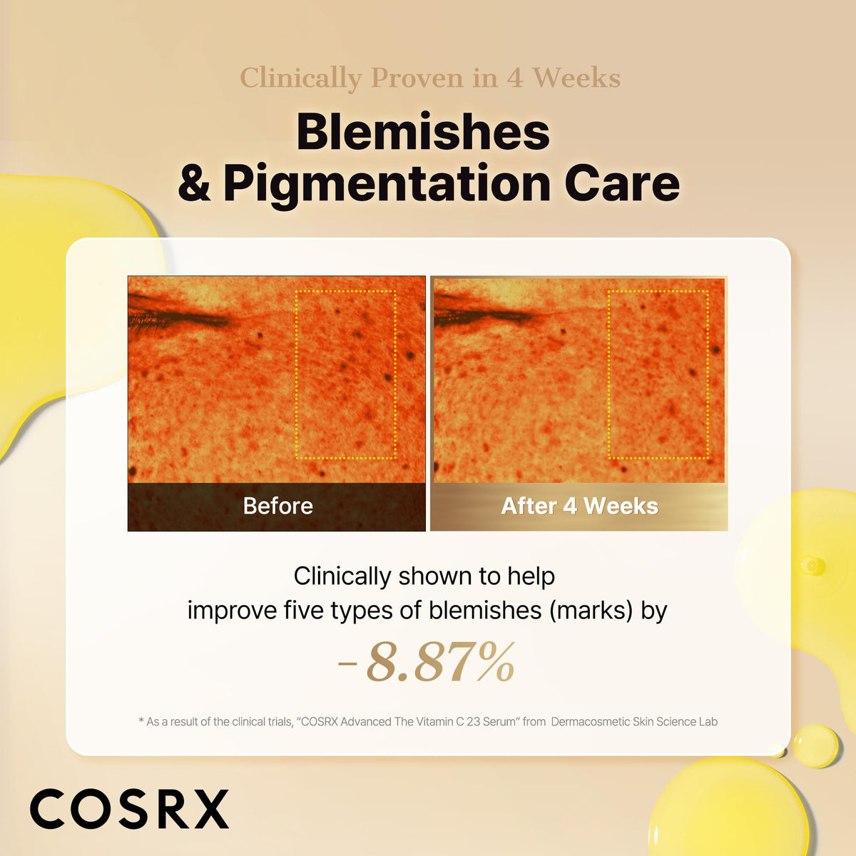 COSRX bottle next to a ruler showing 0.7oz scale for size clarity