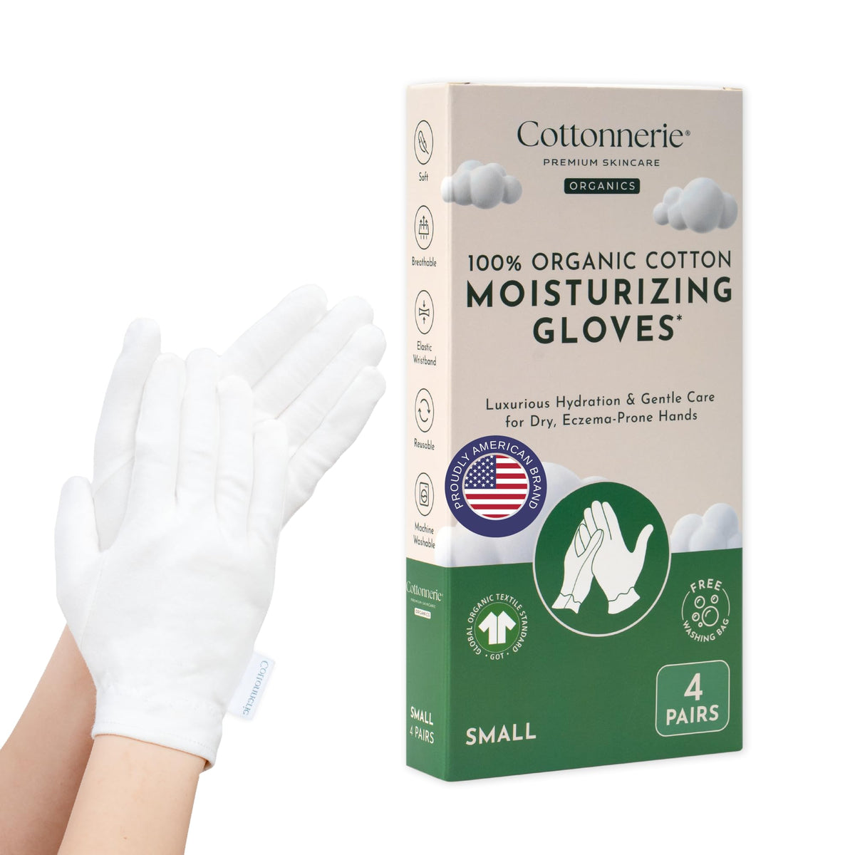 COTTONNERIE front packaging showing four pairs and product benefits