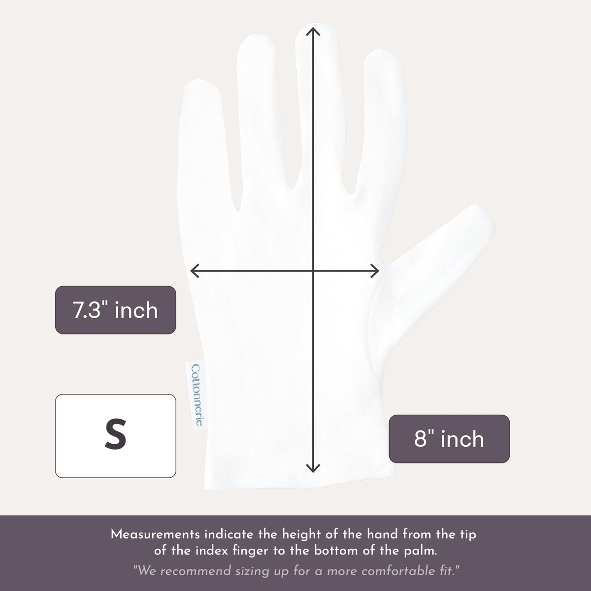 COTTONNERIE gloves beside nightstand showing easy use in evening routine