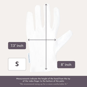 COTTONNERIE gloves beside nightstand showing easy use in evening routine
