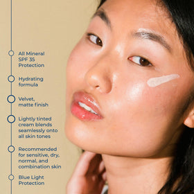 CoTZ swatch on wrist showing sheer tint and natural skin blending benefit