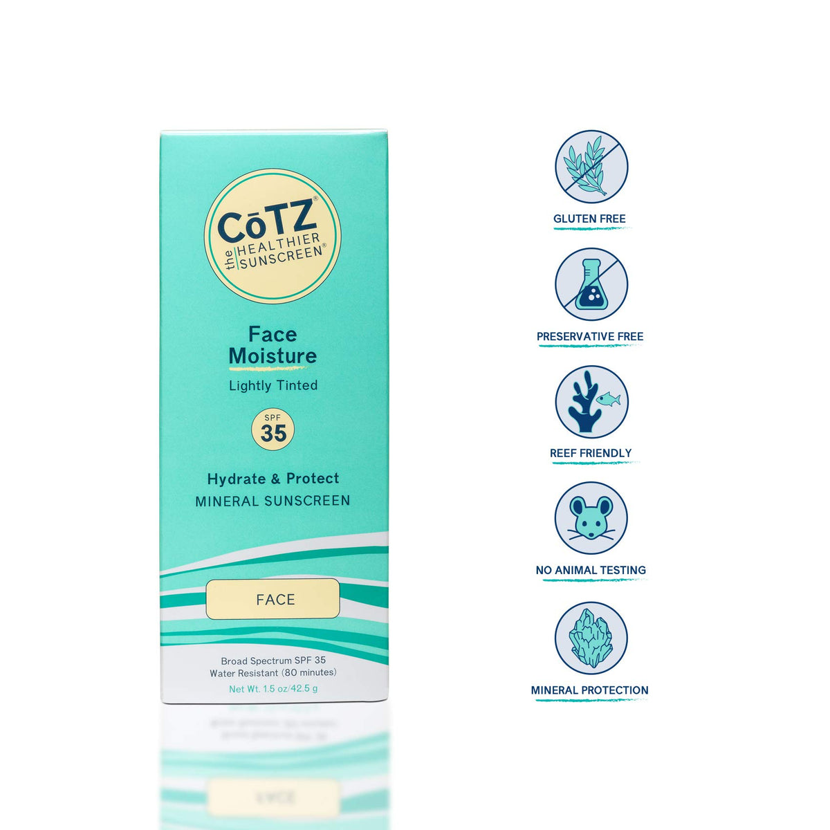 CoTZ cream texture close-up highlighting lightweight, blendable finish