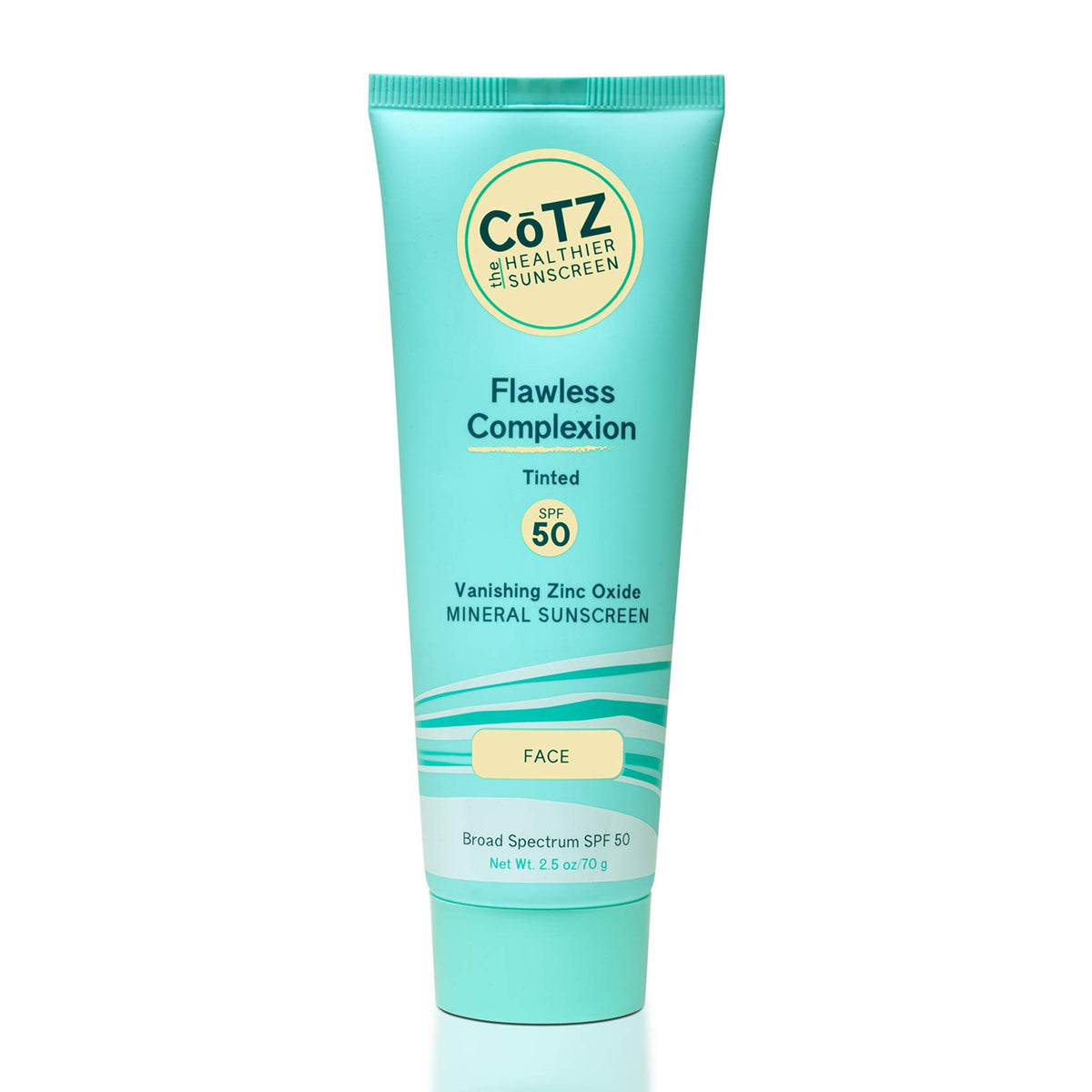 CoTZ front packaging showing SPF 50 and tinted mineral sunscreen benefit