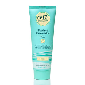 CoTZ front packaging showing SPF 50 and tinted mineral sunscreen benefit