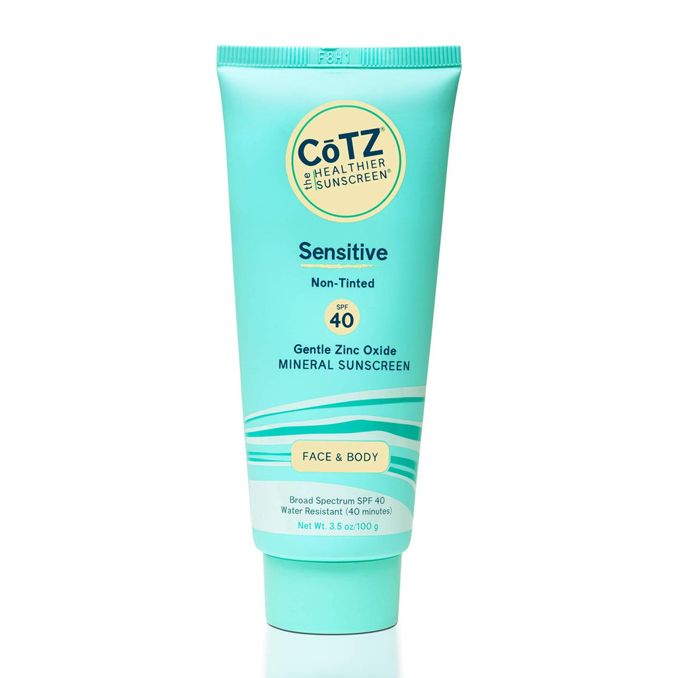 CoTZ front packaging showing tube and SPF 40 protection for sensitive skin