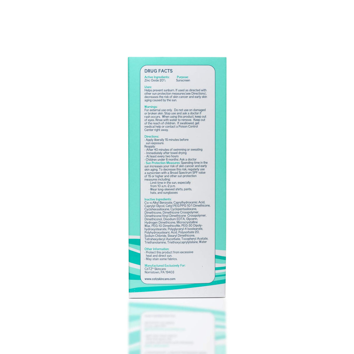 CoTZ reef-friendly badge graphic emphasizing eco-conscious, chemical-free formula