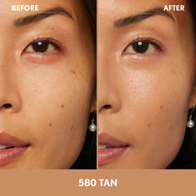 COVERGIRL 580 Tan swatches on forearm illustrating blendable, natural coverage