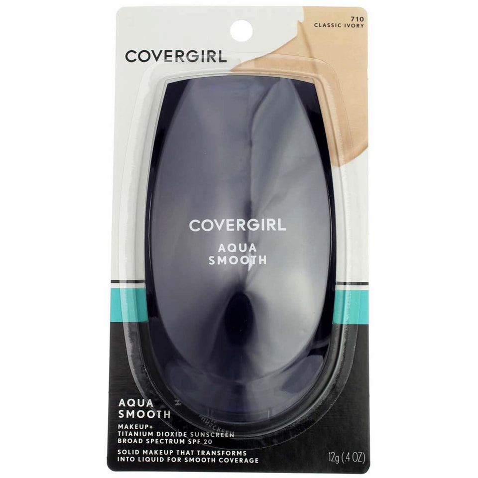 covergirl Aquasmooth compact front view showing shade and packaging benefits a neat portable option