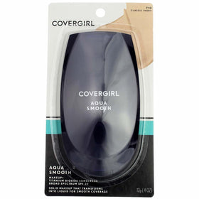 covergirl Aquasmooth compact in hand demonstrating size and easy on-the-go application benefit