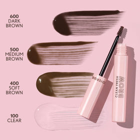 CoverGirl before and after showing fuller brows with natural finish