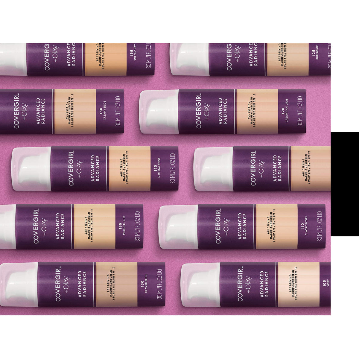 COVERGIRL bottle beside pressed powder to show pairing for longer wear