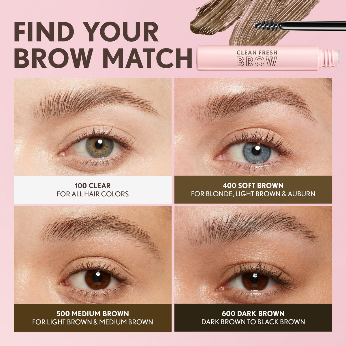 CoverGirl brow before and after using gel, fuller natural appearance