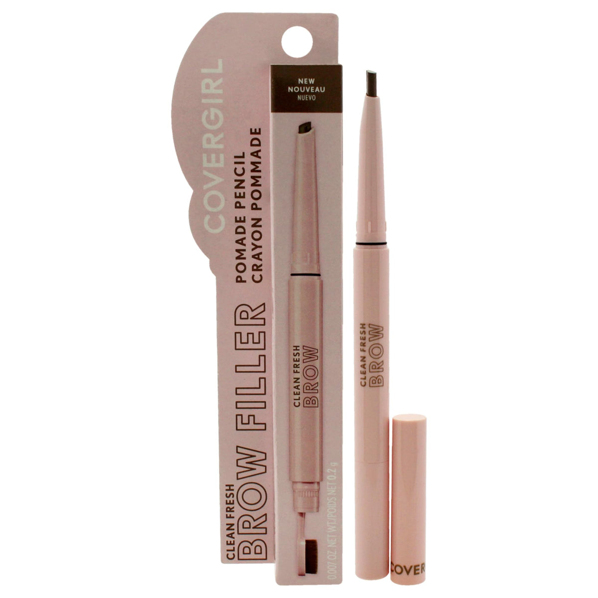 COVERGIRL front packaging showing sleek slim brow pencil for precise shaping