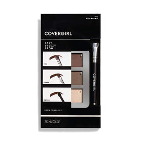 COVERGIRL brow kit front view showing compact design and three shades for easy shaping