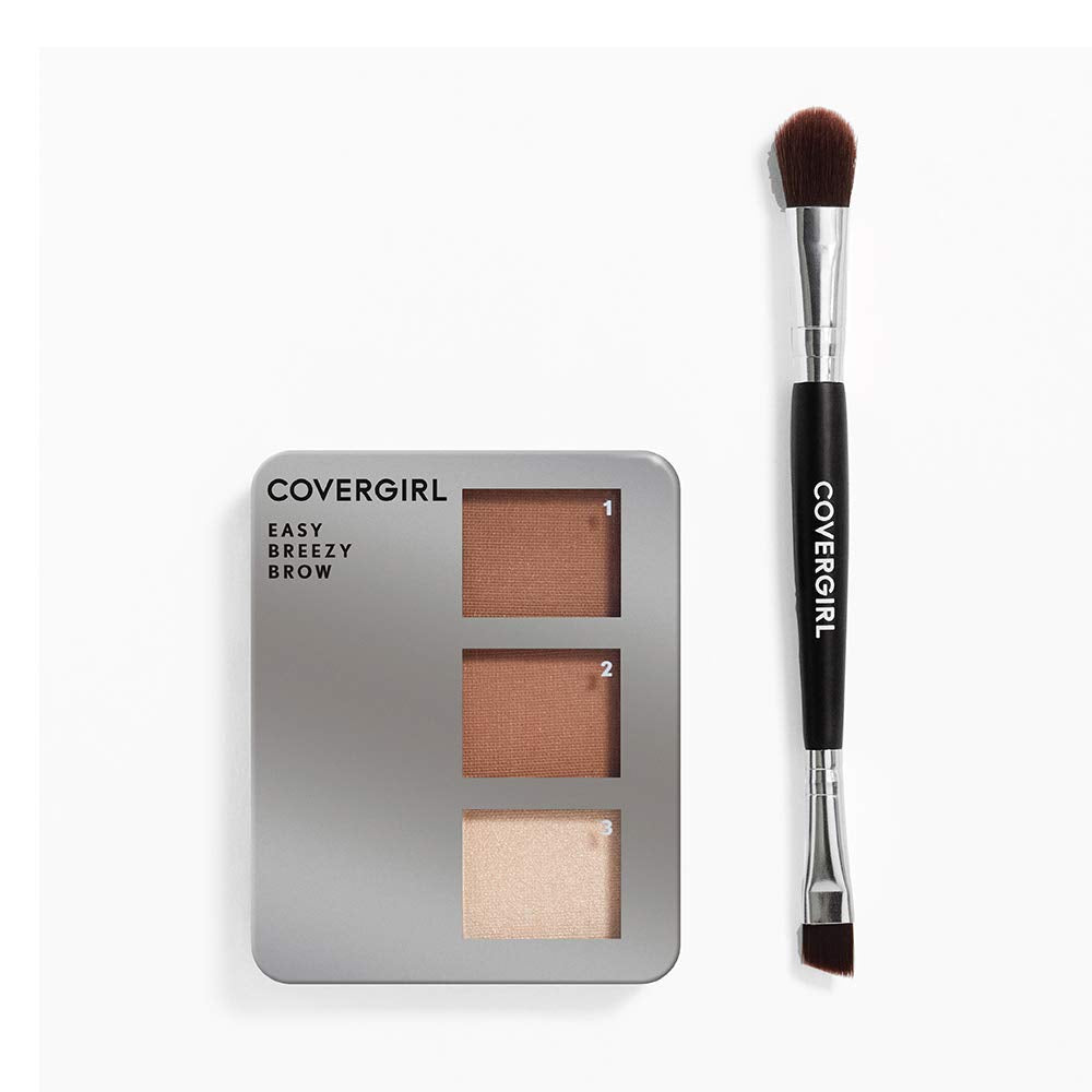 COVERGIRL close-up of powder pans highlighting blendable, buildable brow pigments