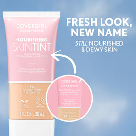 COVERGIRL bottle label detail focusing on vegan, cruelty-free and clean claims
